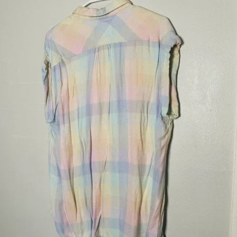 Rails Pastel Patchwork Button Up Front Collared S… - image 5